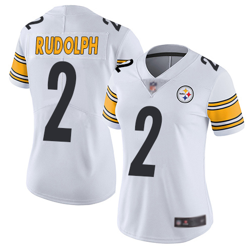 Women Pittsburgh Steelers Football #2 Limited White Mason Rudolph Road Vapor Untouchable Nike NFL Jersey->women nfl jersey->Women Jersey